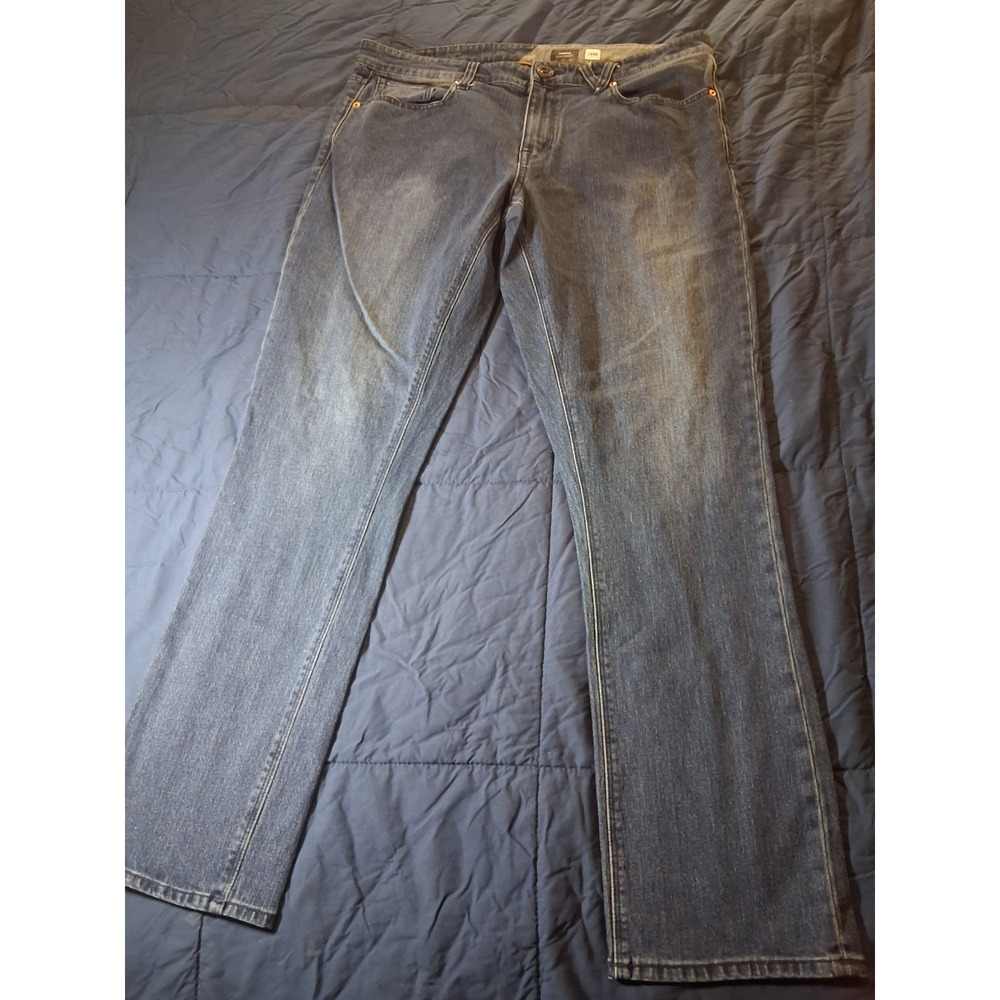 Volcom Vorta Slim Straight Jeans Mens 36 Medium Wash Blue Denim Pants VLCM